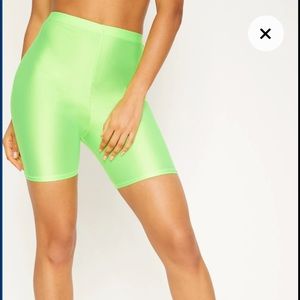 Pretty little thing Lime Neon Bike Shorts